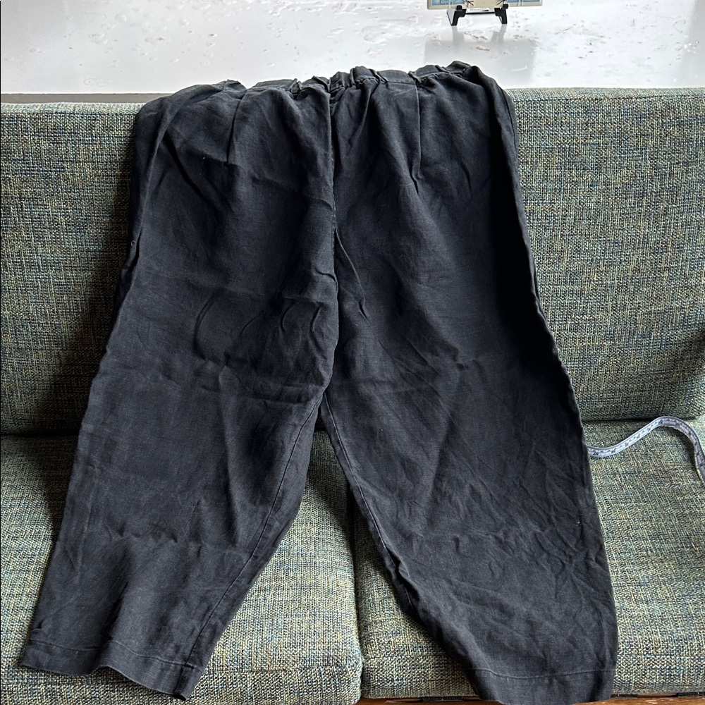 Elizabeth Suzann Black Linen Andy Pants - Large